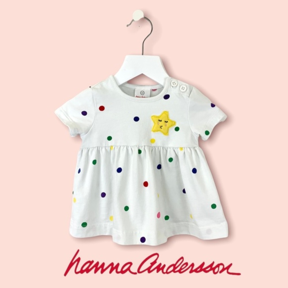 Hanna Andersson Polka Dot Top with Sleeping Star Appliqué 60 cm